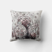 ヴィンテージクリスマスデコレーションオーナメントランチョンマット クッション (裏面)