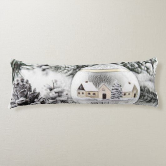 ヴィンテージクリスマスデコレーションオーナメント水彩 ボディピロー (正面)