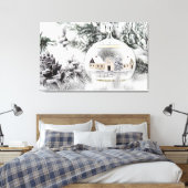 ヴィンテージクリスマスデコレーションオーナメント キャンバスプリント (インサイチュ (寝室))