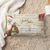 ヴィンテージクリスマスデコレーションハガキカスタマイズー ランバークッション (ブランケット)