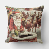 ヴィンテージクリスマスデコールサンタクロース クッション (正面)