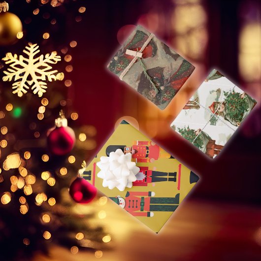 ヴィンテージクリスマスデコール | ラッピングペーパーシート