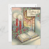 ヴィンテージクリスマスデザインポストカード シーズンポストカード (正面/裏面)