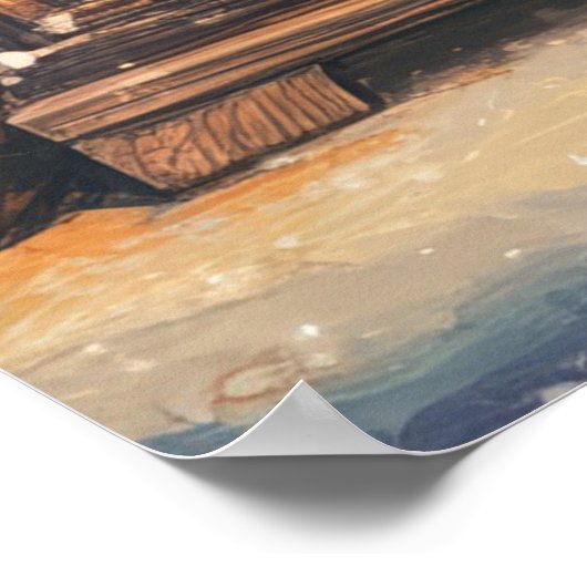 ヴィンテージクリスマスデザイン。ダブル・サイド・アートSanta ポスター (角)