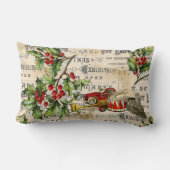 ヴィンテージクリスマストイズとホリーランバーピロー ランバークッション (裏面)