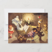 ヴィンテージクリスマストイズ&テディベアズ招待状 招待状 (正面)