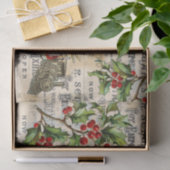 ヴィンテージクリスマストイズ&ホリーティッシュペーパー 薄葉紙 (ギフト)