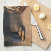 ヴィンテージクリスマストイズ、人形とテディベア キッチンタオル (四つ折り)