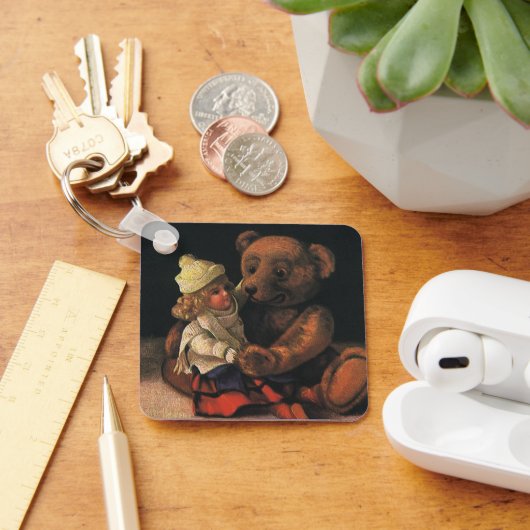 ヴィンテージクリスマストイズ、人形とテディベア キーホルダー (デスク)