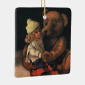 ヴィンテージクリスマストイズ、人形とテディベア セラミックオーナメント (右)