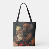 ヴィンテージクリスマストイズ、人形とテディベア トートバッグ (裏面)