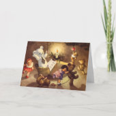 ヴィンテージクリスマストイズ、踊り人形、テディベア シーズンカード (正面)