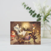 ヴィンテージクリスマストイズ、踊り人形、テディベア シーズンポストカード (スタンド正面)