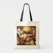 ヴィンテージクリスマストイズ、踊り人形、テディベア トートバッグ (正面)