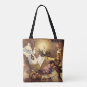 ヴィンテージクリスマストイズ、踊り人形、テディベア トートバッグ (裏面)