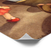 ヴィンテージクリスマストイズ、踊り人形、テディベア ポスター (角)