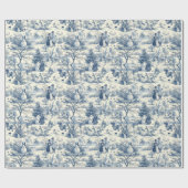 ヴィンテージクリスマストイレブルービクトリアンホリデイ ラッピングペーパー (フラット)