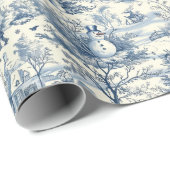 ヴィンテージクリスマストイレブルービクトリアンホリデイ ラッピングペーパー (ロールコーナー)