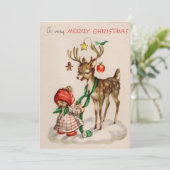 ヴィンテージクリスマストインデナーと女の子 シーズンカード (スタンド正面)
