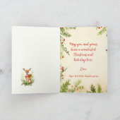 ヴィンテージクリスマストインデナーホリデイ カード (内部)