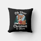 ヴィンテージクリスマストナカイOh Deer Christmas Here クッション (正面)