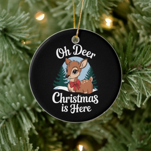 ヴィンテージクリスマストナカイOh Deer Christmas Here セラミックオーナメント (ツリー)