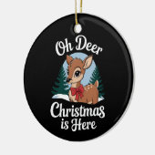 ヴィンテージクリスマストナカイOh Deer Christmas Here セラミックオーナメント (左)