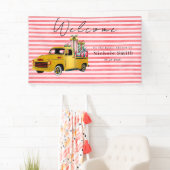 ヴィンテージクリスマストラックのウェルカムサイン 結婚前のお祝い 横断幕 (インサイチュ)