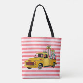 ヴィンテージクリスマストラックのブライズメイドギフト トートバッグ (裏面)