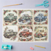 ヴィンテージクリスマストラック広場 薄葉紙 (クラフト)