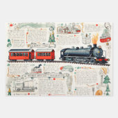 ヴィンテージクリスマストレイン愛好家 ラッピングペーパーシート (正面2)