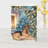 ヴィンテージクリスマスドイツの羊飼い カード (黄色い花)