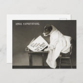 ヴィンテージクリスマスドッグワンピーユーモア ポストカード (正面/裏面)