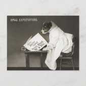 ヴィンテージクリスマスドッグワンピーユーモア ポストカード (正面)