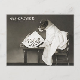 ヴィンテージクリスマスドッグワンピーユーモア ポストカード