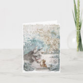 ヴィンテージクリスマスドンキーキッテン シーズンカード (正面)