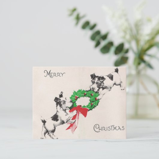 ヴィンテージクリスマスド遊ッグとリース シーズンカード (スタンド正面)