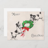 ヴィンテージクリスマスド遊ッグとリース シーズンカード (正面/裏面)