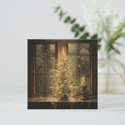 ヴィンテージクリスマスナイトグリーティングカード シーズンカード (スタンド正面)