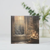 ヴィンテージクリスマスナイトグリーティングカード シーズンカード (スタンド正面)