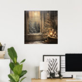 ヴィンテージクリスマスナイトポスター ポスター (ホームオフィス)