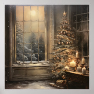 ヴィンテージクリスマスナイトポスター ポスター