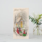 ヴィンテージクリスマスナイト静かチャーチホリデーカード シーズンカード (スタンド正面)