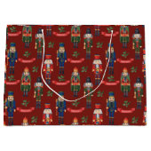 ヴィンテージクリスマスナツクラッカーズメリークリスマスレッド ラージペーパーバッグ (正面)