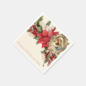 ヴィンテージクリスマスナプキンス:メアリーとイエス スタンダードカクテルナプキン (角)