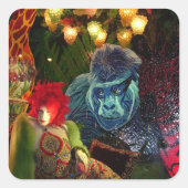 ヴィンテージクリスマスニューヨークウィンドウディスプレイ スクエアシール (正面)