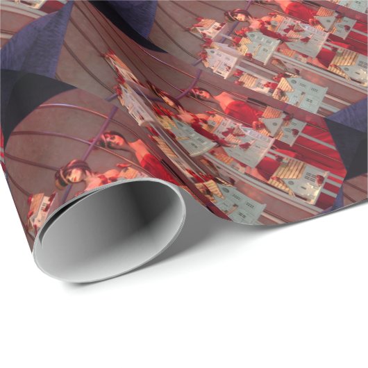ヴィンテージクリスマスニューヨークウィンドウディスプレイ ラッピングペーパー (ロールコーナー)