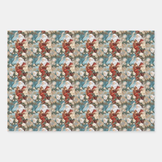 ヴィンテージクリスマスノスタルジア ラッピングペーパーシート (正面3)