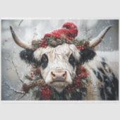 ヴィンテージクリスマスハイランドカウデコパージュ 薄葉紙 (正面)