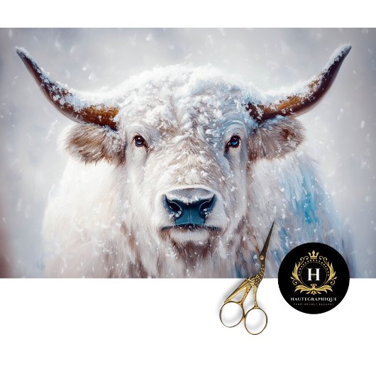 ヴィンテージクリスマスハイランドカウバッファローデクページ 薄葉紙